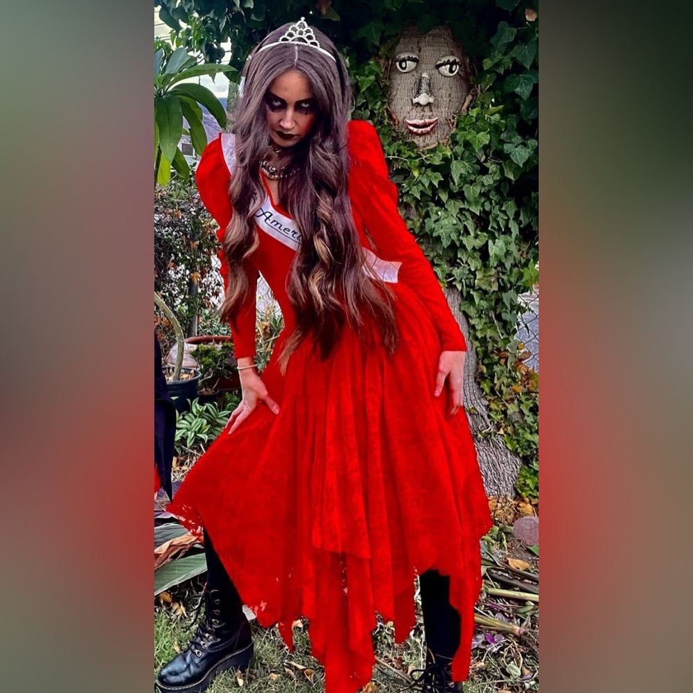 Vintage red lace dress